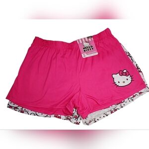 Hello Kitty Sleep Shorts 2-Pack | Size Large | Pink & White | NWT